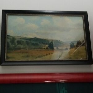 Serene Landscape Art with Black Frame